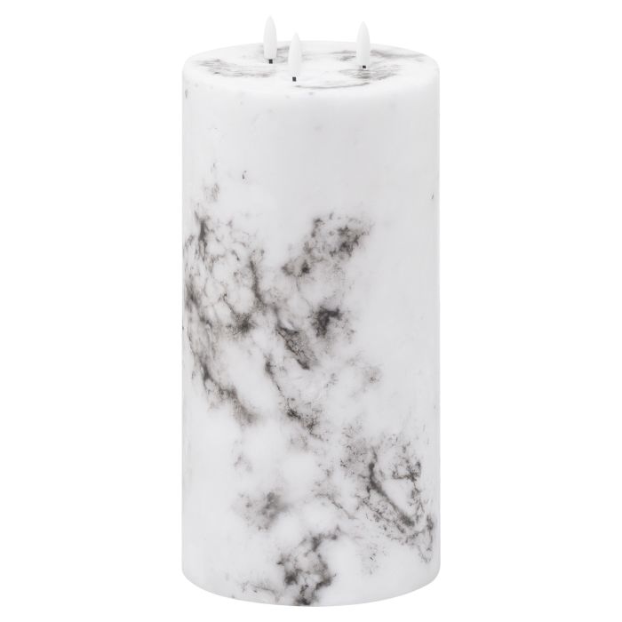 Natural Glow Marble Effect LED Candle - 6x12