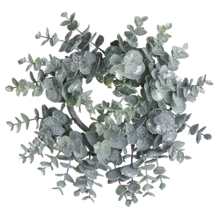Frosted Eucalyptus Candle Wreath - Medium