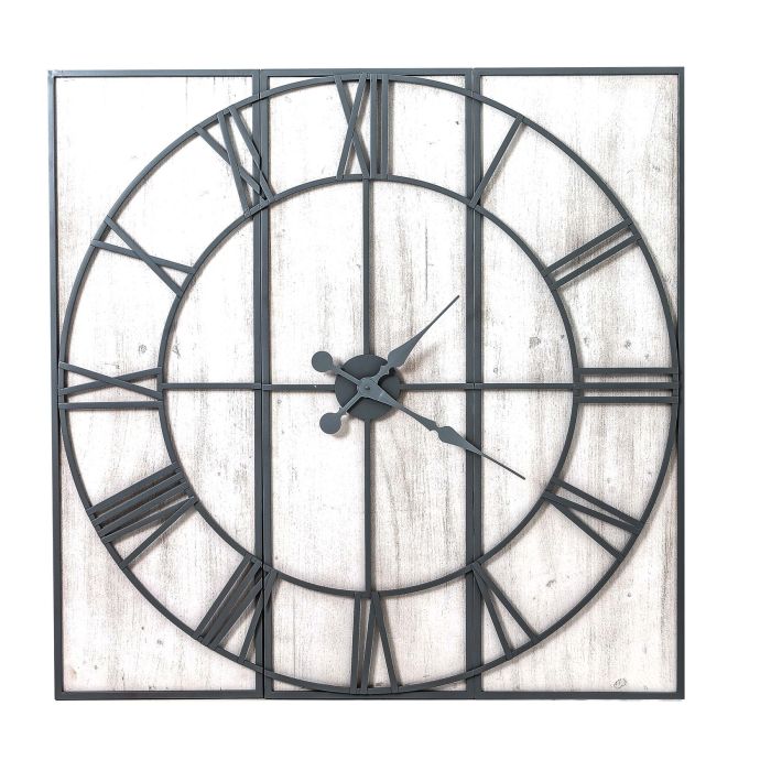 Roza Panelled Wall Clock - Silver