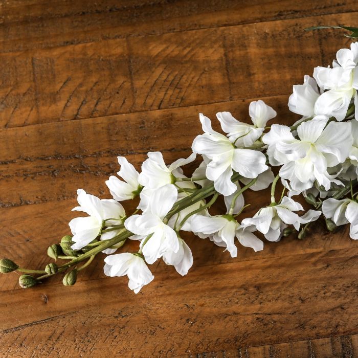 Tall Delphinium Stem - White