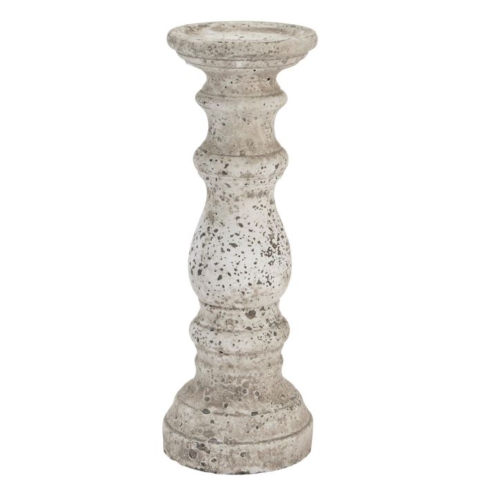 Stone Ceramic Column Candle Holder - Large