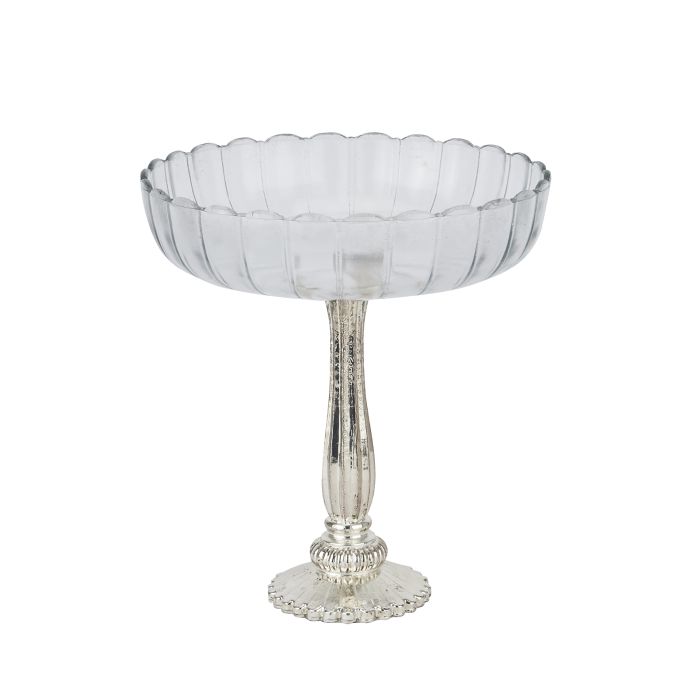 Fluted Glass Display Bowl - Large