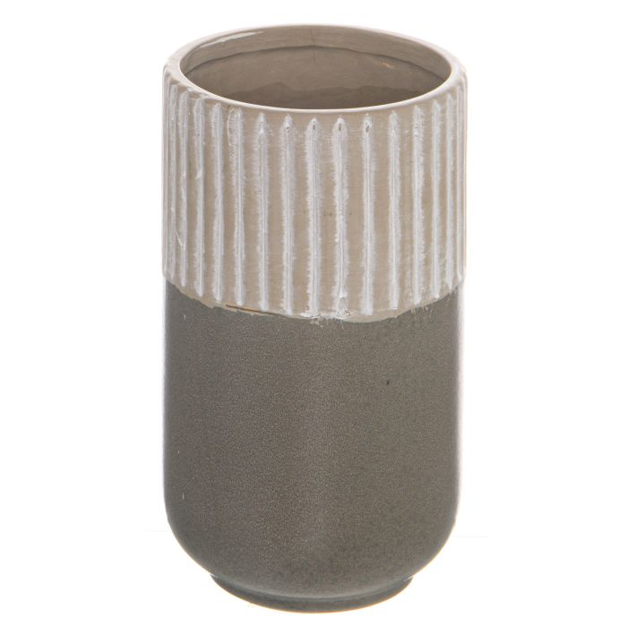Tyson Collection Grey Ceramic Straight Vase