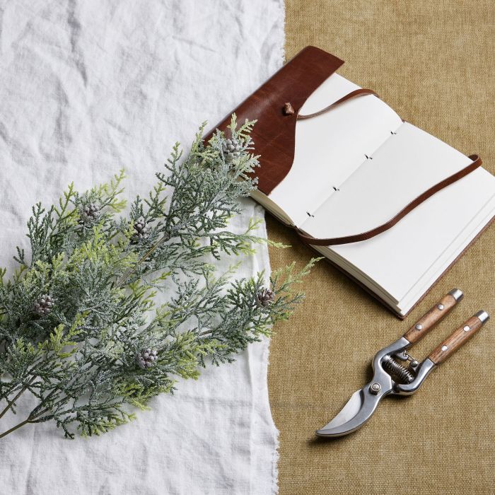 Brian Collection Frosted Pine Tall Stem With Pinecones