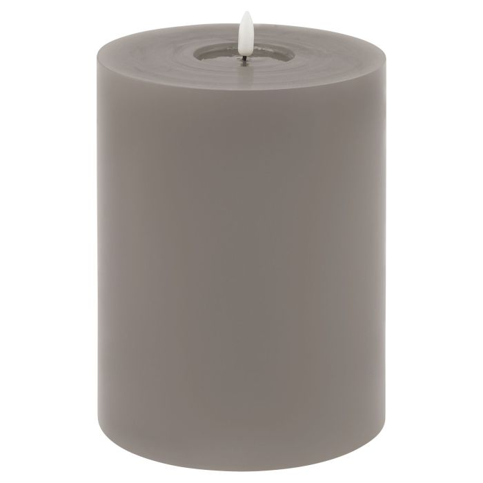 Delux Collection Melt Effect 6x8 Grey LED Wax Candle - 6x8