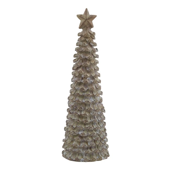 Medium Cedar Tree With Star - Beige