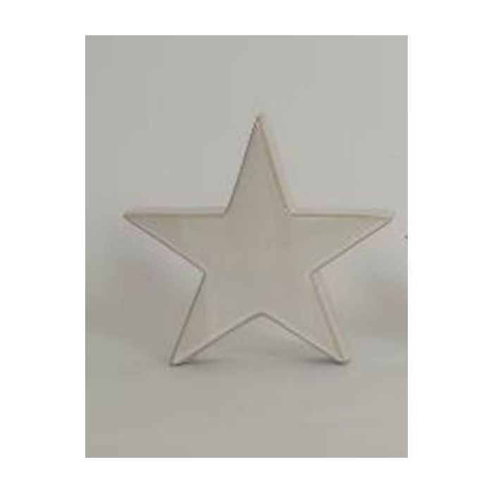 White Ceramic Standing Star Decoration - Small