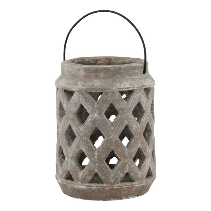 Owen Collection Large Lattice Lantern - Brown