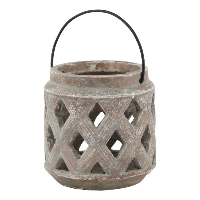 Owen Collection Lattice Lantern - Brown