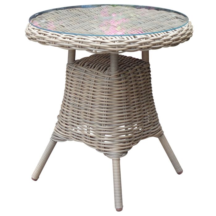 Amal Outdoor Bistro Table With Glass Top