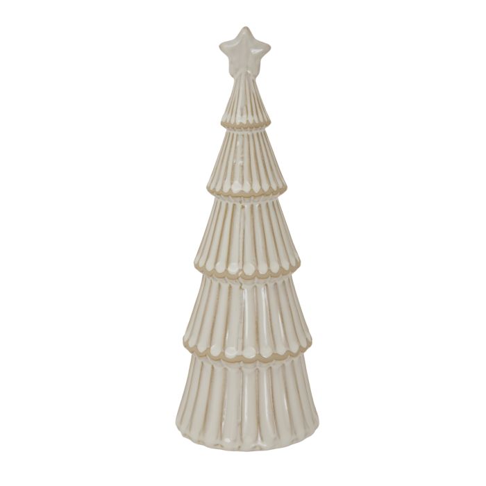 Alvo Ceramic Snowy Layered Tree With Star - Large