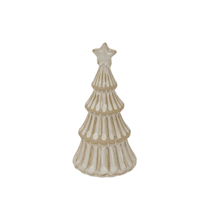 Alvo Ceramic Snowy Layered Tree With Star