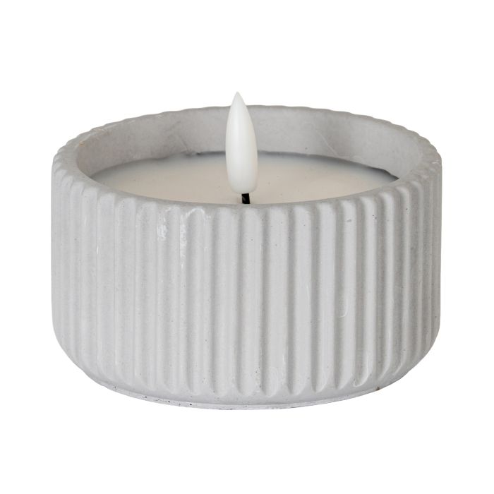 Luxo Natural Glow Chalk Ribbed LED Candle - Small