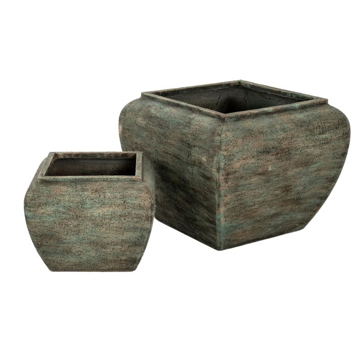 Verdan Square Drum Planters - Set of 2