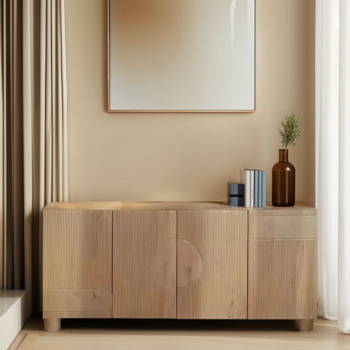 ASHTON Solid Wooden Extra Large Sideboard - Oak Finish