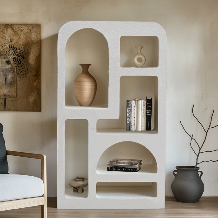 GEON Tall Geometric Bookcase - White