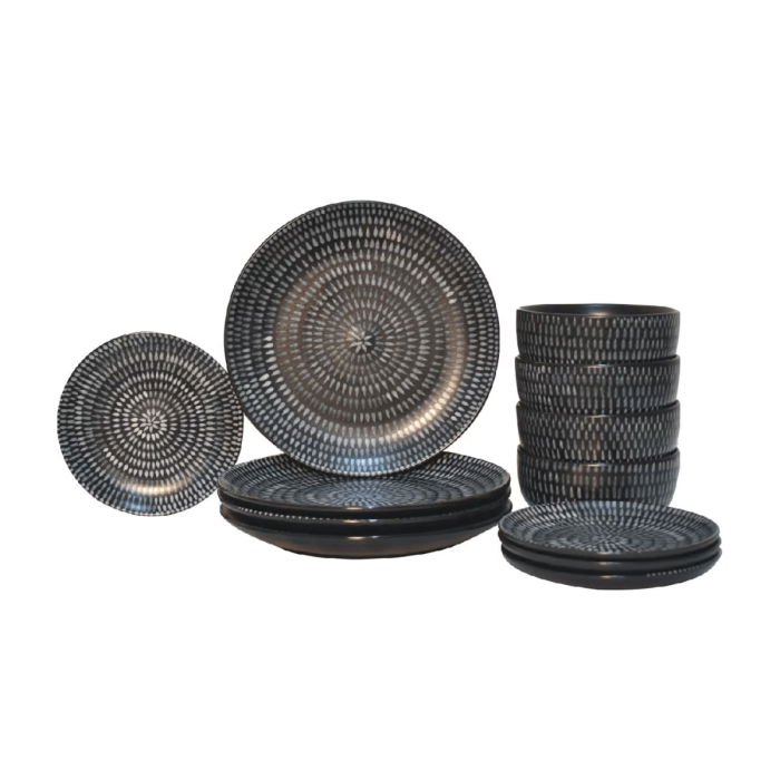 Elegant Craftsmanship Dinner Set - Black and White