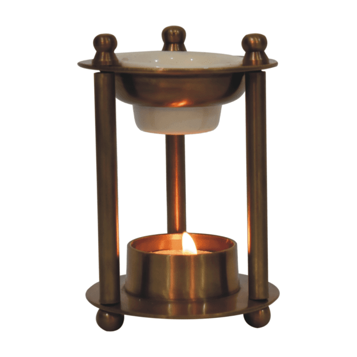 Antique Brass Oil Burner Set - Jasmine, Cinnamon, Citronella