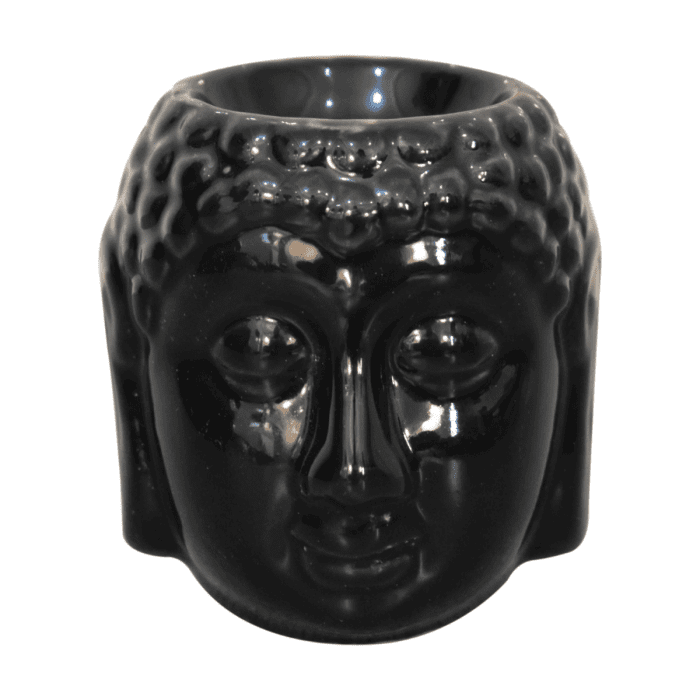 Aromatic Black Buddha Head Oil Burner Set - Ylang, White Lotus, Lavender