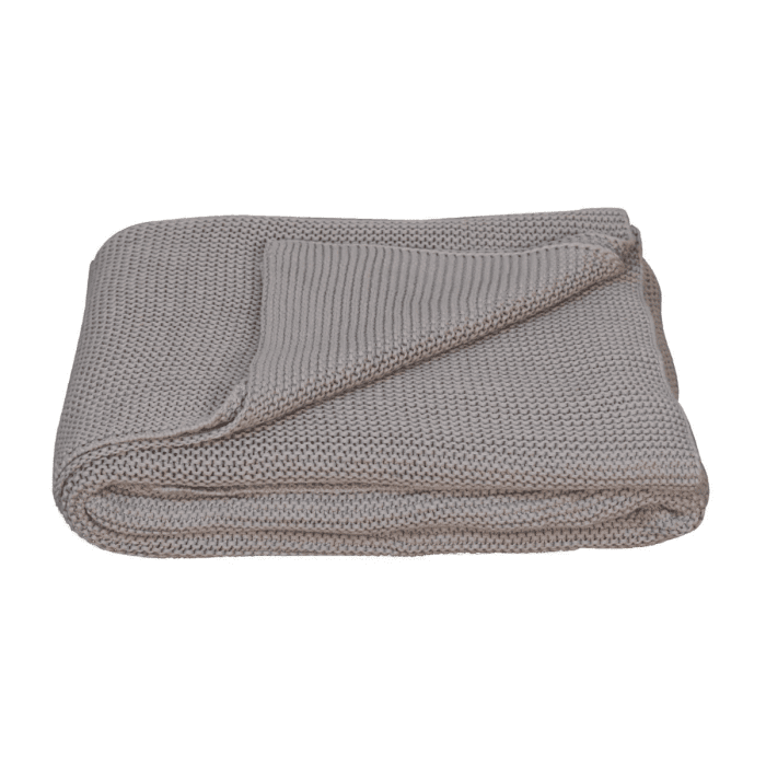 Hand Knitted Bliss Double Bed Size Throw - Grey