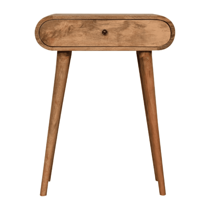 Rustico Tiny Curved Console Table - Oak