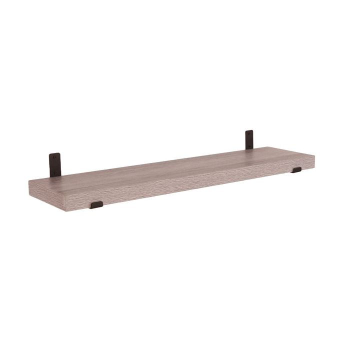 Livia Chunky Shelf with Sit On Brackets - Grey Oak