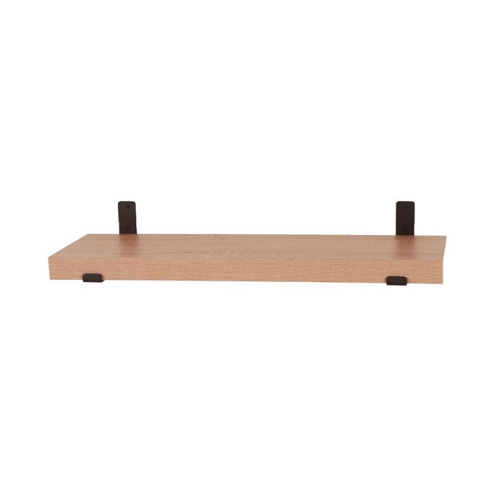 Livia Chunky Wall Shelf with Brackets - Oak Effect