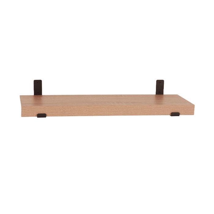 Livia 80cm Chunky Wall Shelf with Brackets - Oak Effect