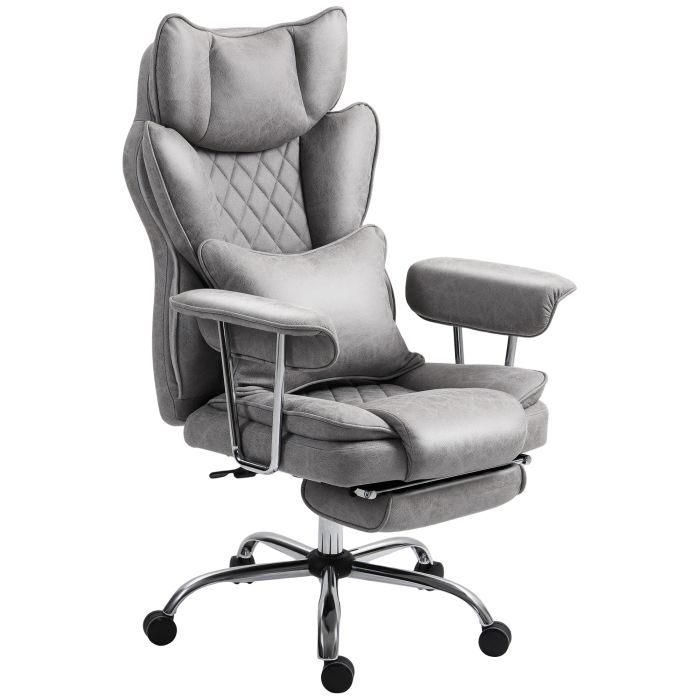 HERON Leathaire Reclining Office Chair Grey