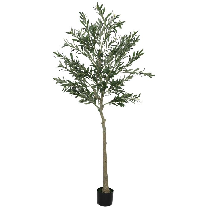 HERON 6ft Decorative Artificial Olive Tree 900 Leaves 40 Fruits Green