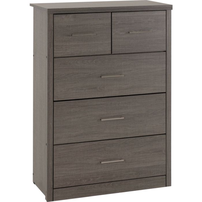 Black Chest of Drawers - LISKEARD Medium Chest 5 Drawers