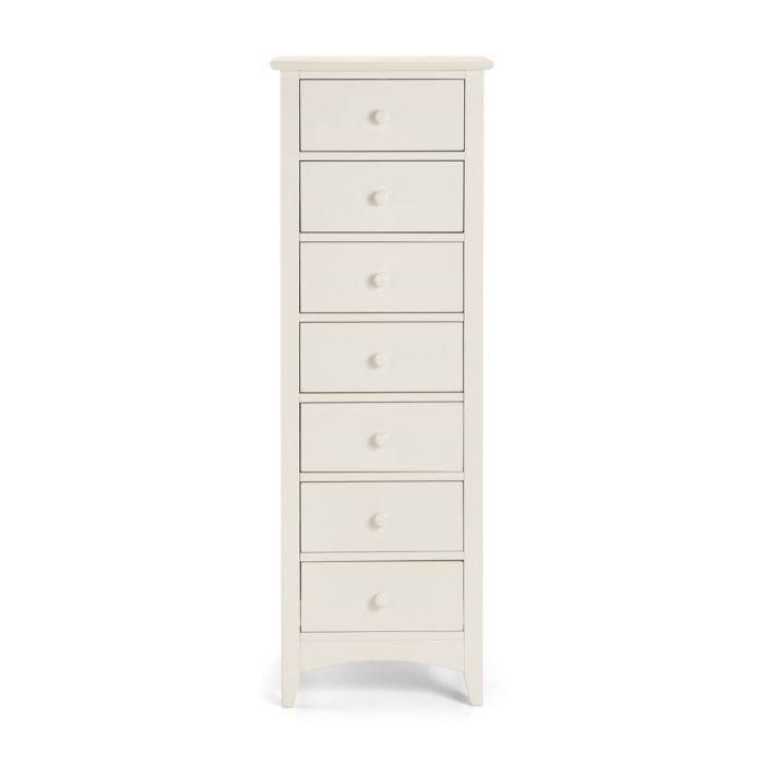 Cameo 7 Drawer Narrow Storage Chest - Stone White