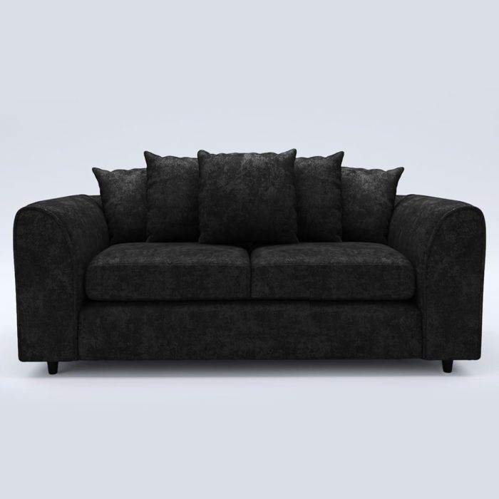 LORVANI Fabric 3 Seater Scatterback Sofa - Black