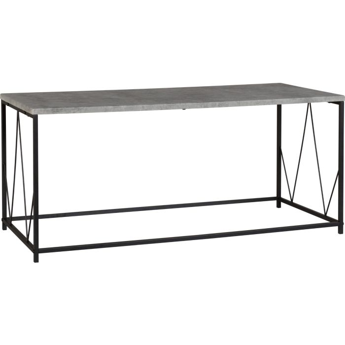 Athens Rectangular Coffee Table - Concrete Effect Black