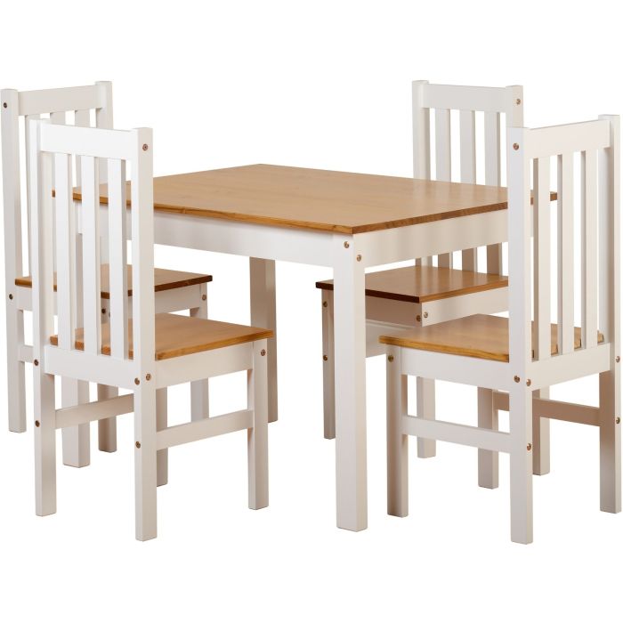 Ludlow 1+4 Dining Set - White Oak Lacquer