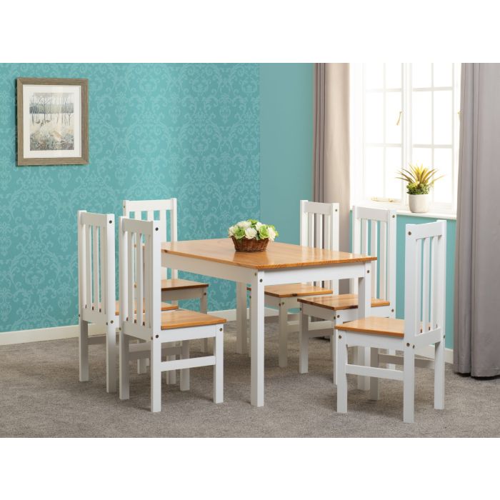 Ludlow 1+6 Dining Set - White Oak Lacquer