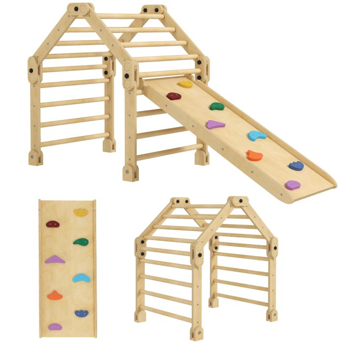 AIVAGO 3 in 1 Kids Climbing Set with Sliding Ramp