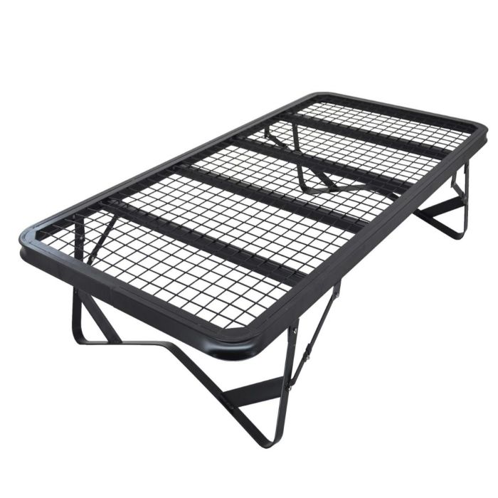 Skid Black Metal Contract Bed Frame - 4ft Small Double