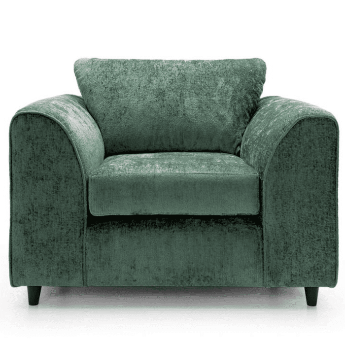Gilliver Crushed Chenille Armchair - Rifle Green