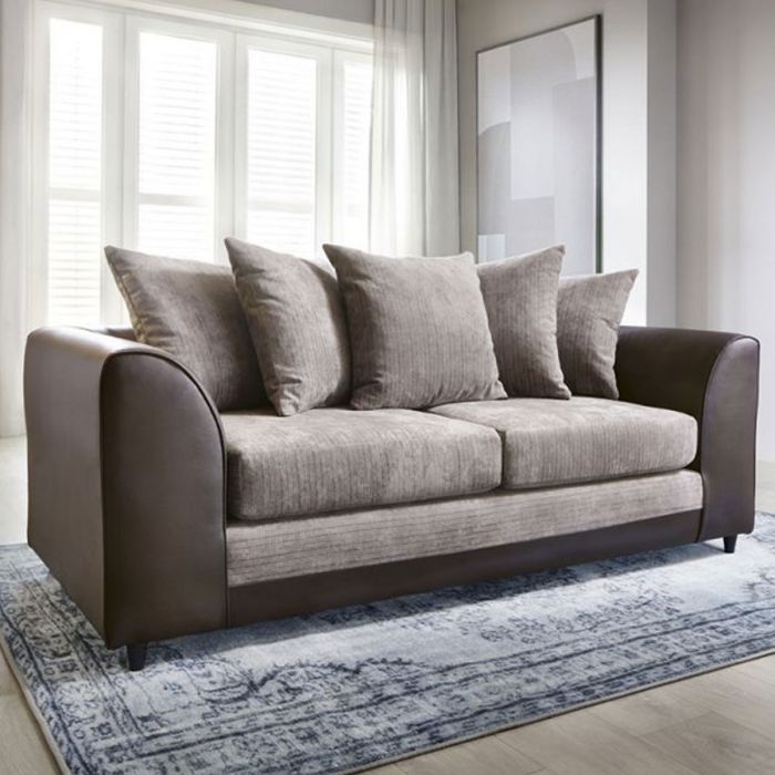 Linacre 3 Seater Sofa - Brown and Beige