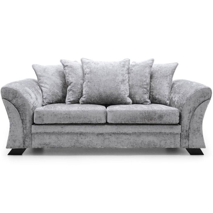 Lloyd Crushed Chenille 3 Seater - Light Grey