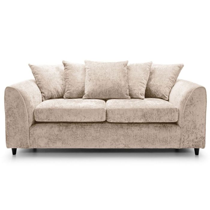 Gilliver Crushed Chenille 3 Seater Sofa - Cream