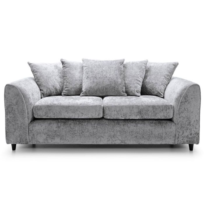 Gilliver Crushed Chenille 3 Seater Sofa - Light Grey