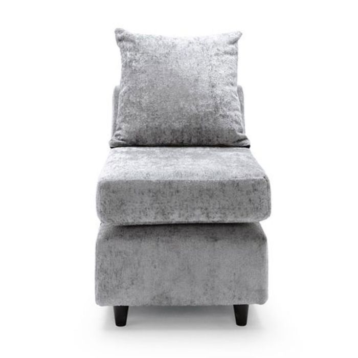 Gilliver Crushed Chenille Single Sofa - Light Grey