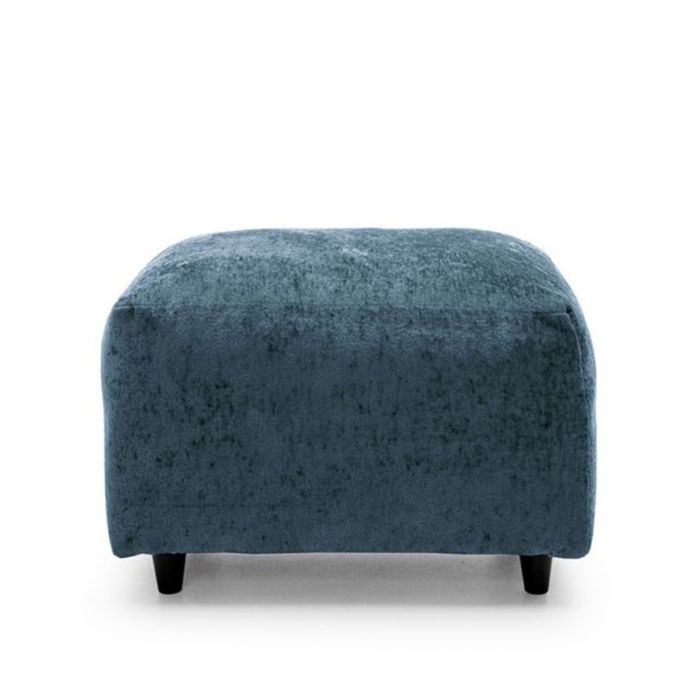Gilliver Crushed Chenille Footstool - Dark Blue