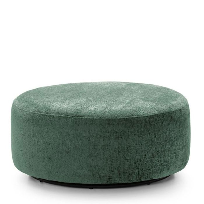 Gilliver Crushed Chenille Large Swivel Footstool - Rifle Green