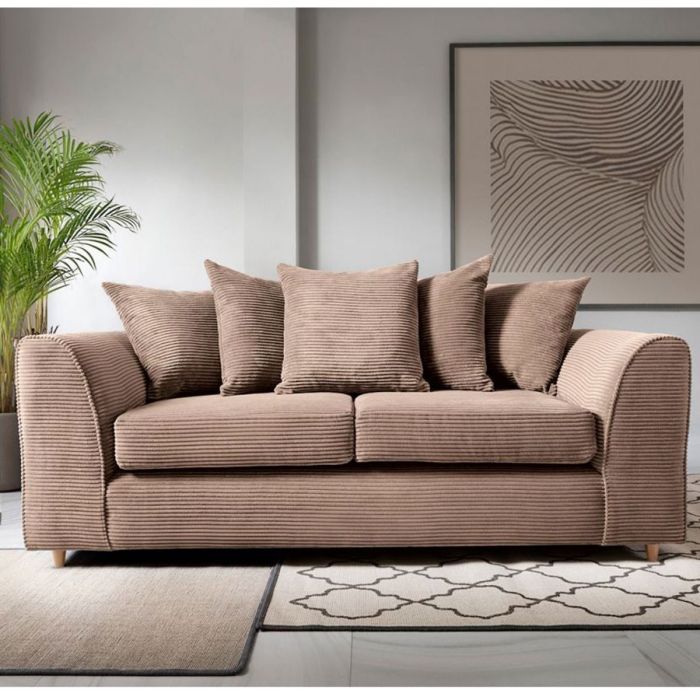 Jasmine Jumbo Cord 3 Seater Sofa - Brown