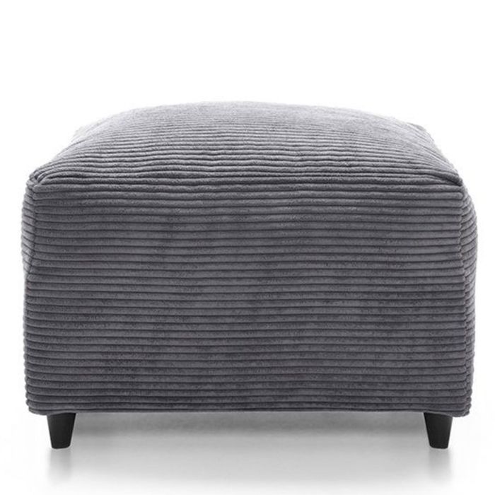 Jasmine Jumbo Cord Footstool - Grey