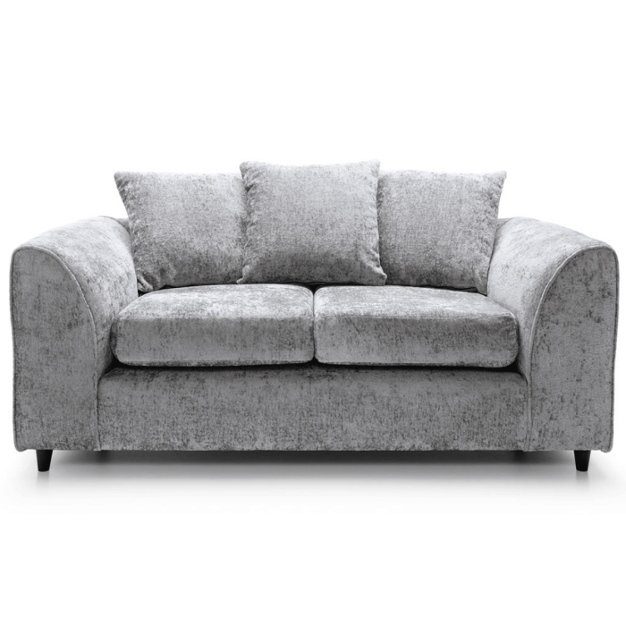 Gilliver Crushed Chenille 2 Seater Sofa - Light Grey