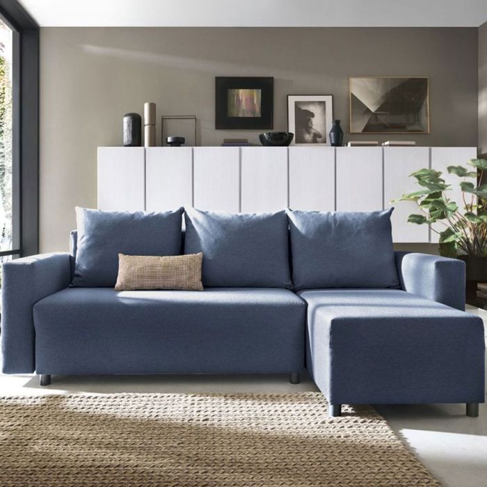 Milton Corner Sofabed - Right Arm Dark Blue